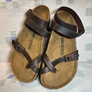 Birkenstock Yara Dark Brown Strappy Sandals